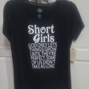Short Girls Womens Black St John"s Bay. White Vinyl.on A  Black Tee Shirt New Sm